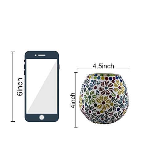 Homesake Tealight Candle Holders for Home Decor, Mosaic Glass, Flowers, Ramadan Decorations for HomePack of 2 - Image 4