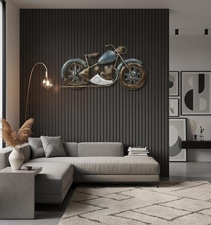 UNKAR EXPORTS INIDA "Metal Motorcycle Wall Art Sculpture - Rustic Home Decor"