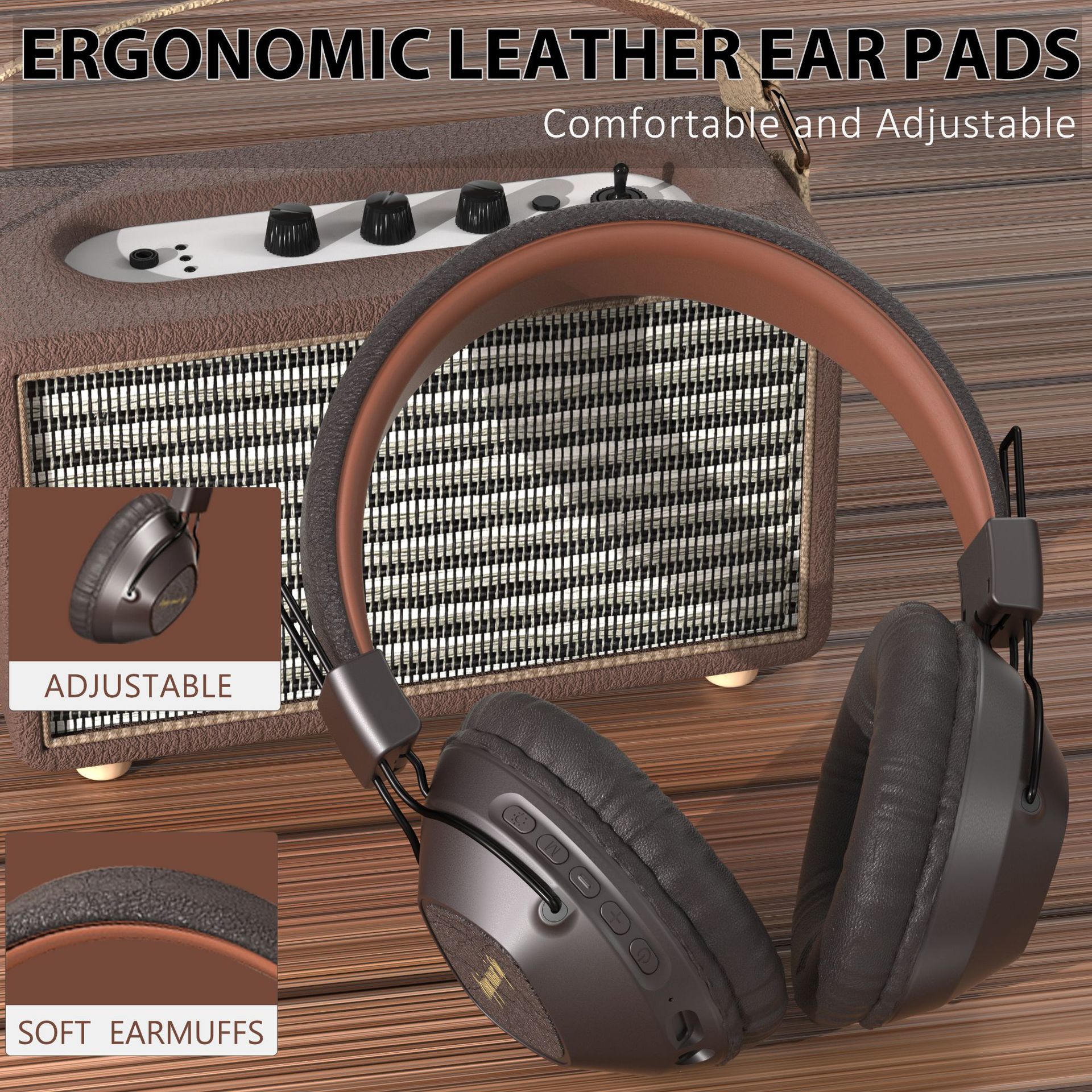 AKZ-17 American retro internet celebrity wireless head mounted Bluetooth earphones with battery display - Image 2